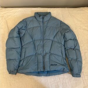Marmot Goose Down Puffer Coat Jacket Blue Womens Medium